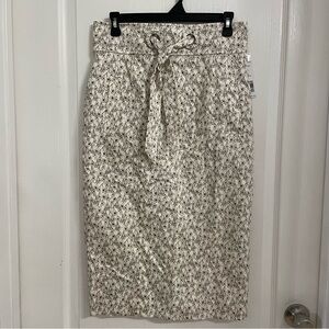 ANTONIO MELANI Liberty of London Floral Haze Midi Skirt Cream Green NWT Size 6